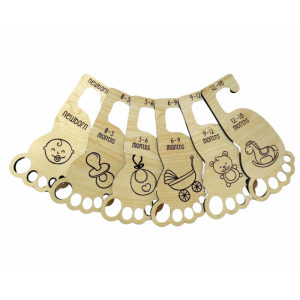 Açık Kahve 6'lı Doğal Ahşap Renkli Bebek Gardırop Ayırıcı Seti