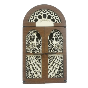 Tavus Kuşu Motifli Dekoratif Ahşap Anahtar Askısı ve Pano