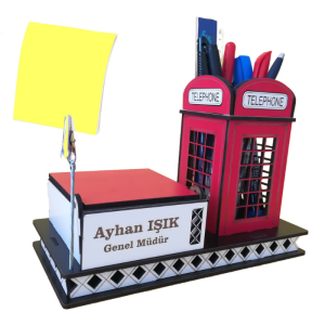 Londra Telefon Kulübesi Tasarımlı Kişiye Özel Masa Seti